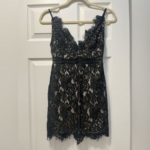 Superdown lace black mini dress